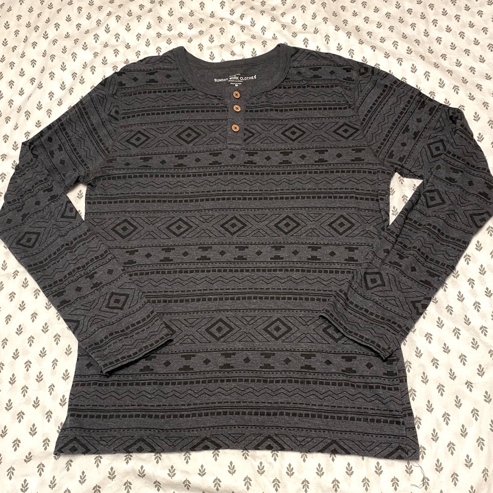 Sunday Work Clothes Henley Tribal Pattern